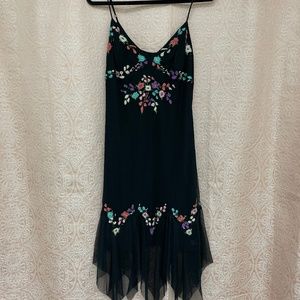 Women's MIXIT Y2k Black Embroidered Dress - 8